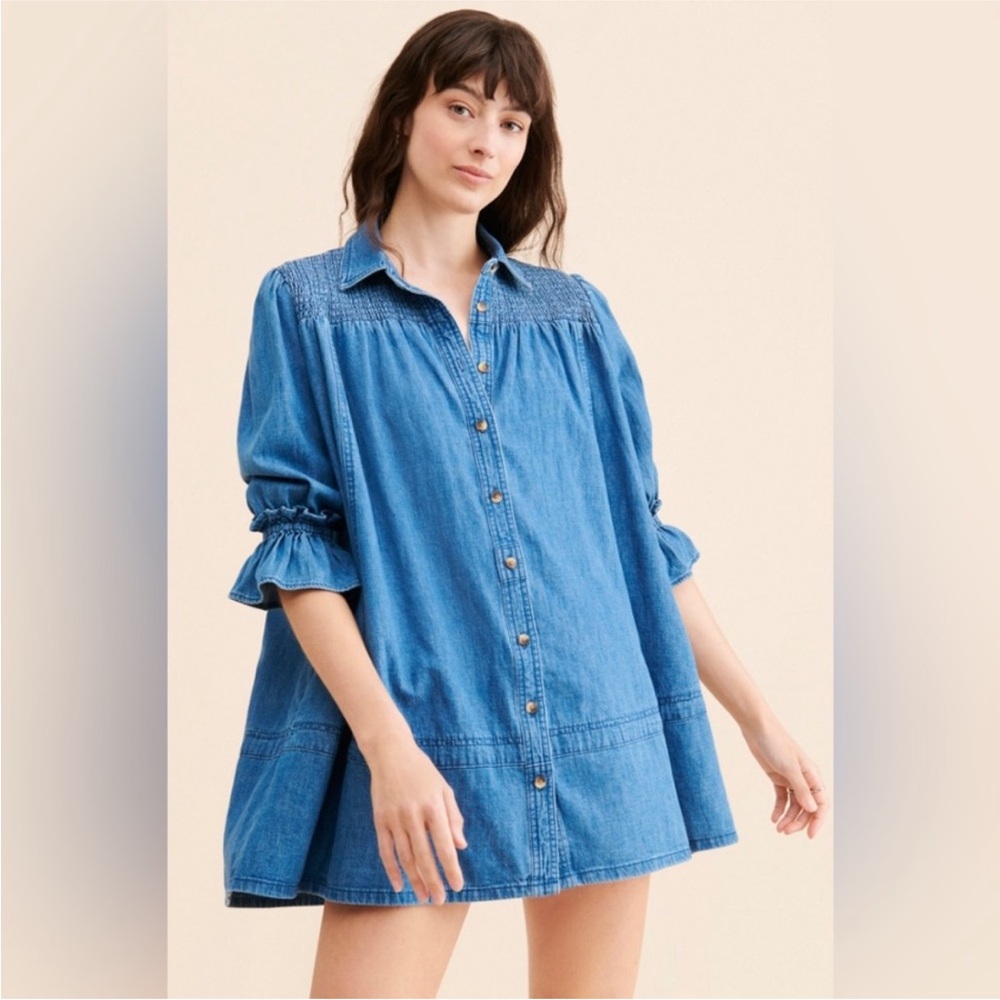 Free People | Vanessa Denim Tunic | Black | Size S